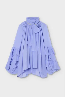 Silk Georgette Ruffle Blouse