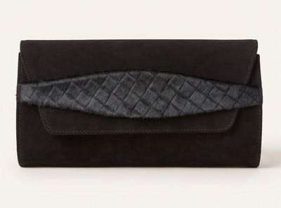 Suede Fold-Over Clutch