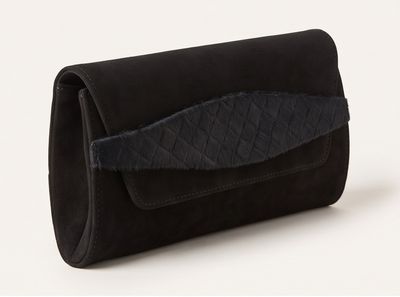 Suede Fold-Over Clutch