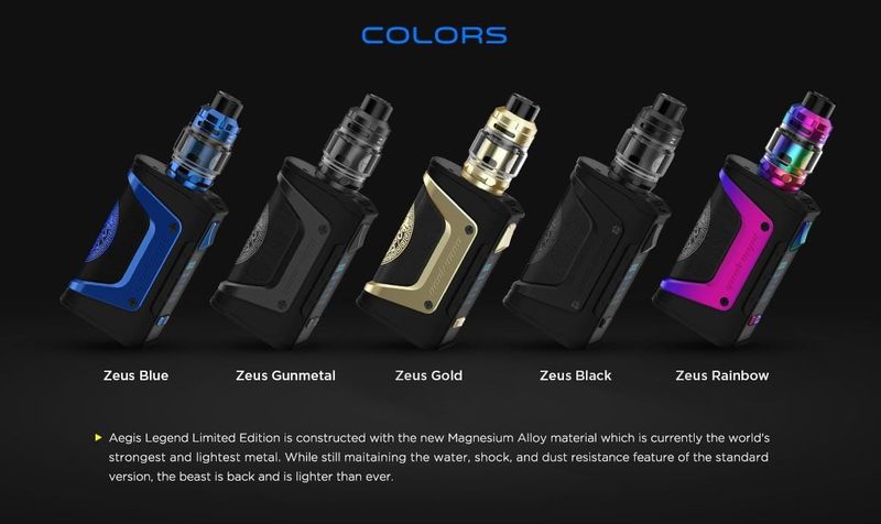Aegis Legend Limited Edition Kit – ZEUS Sub Ohm Tank Aegis Legend Limited Edition Kit – ZEUS Sub Ohm Tank