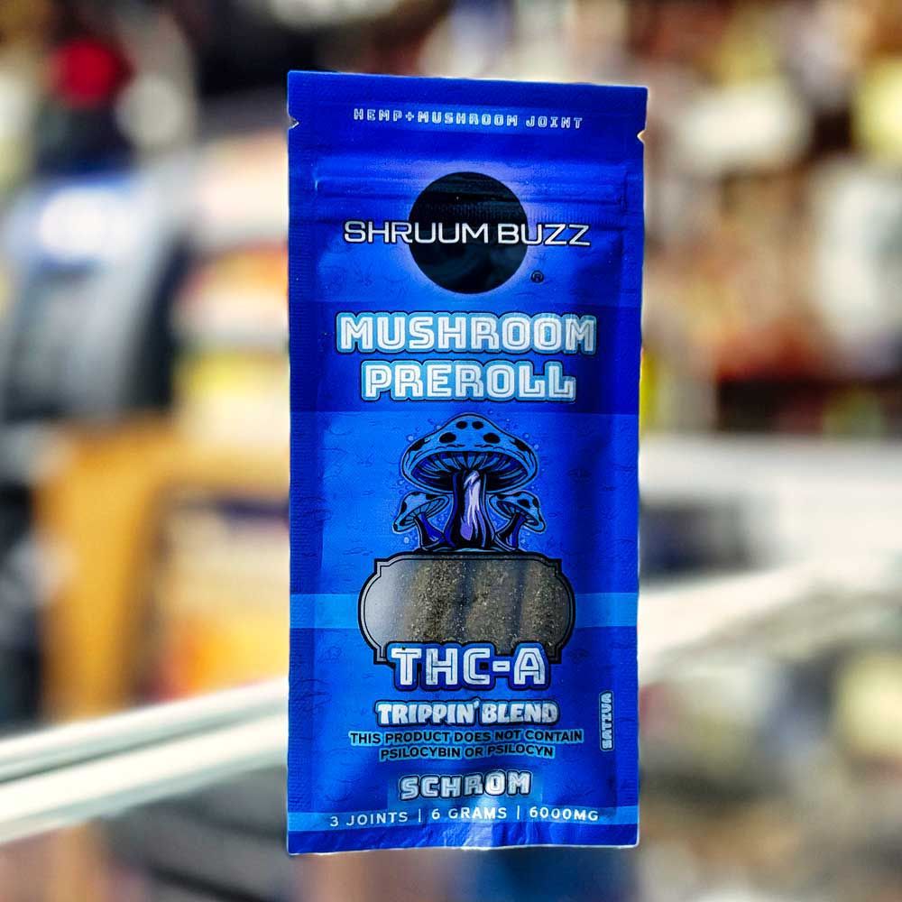 Shruum Buzz Mushroom Prerolls – THC-A Trippin Blend Shruum Buzz Mushroom Prerolls – THC-A Trippin Blend