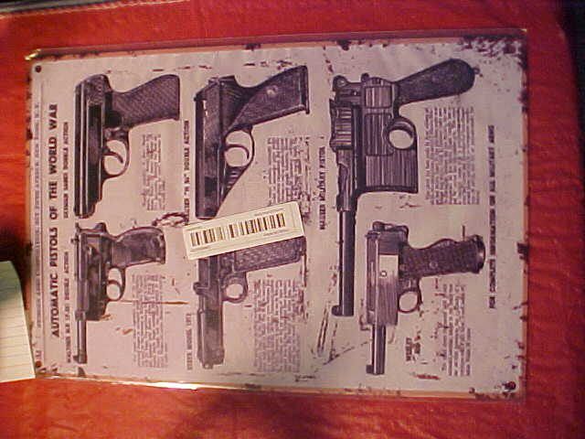 # 205 - Vintage Style Auto Pistols of the World Metal Sign 8&quot; x 12&quot;