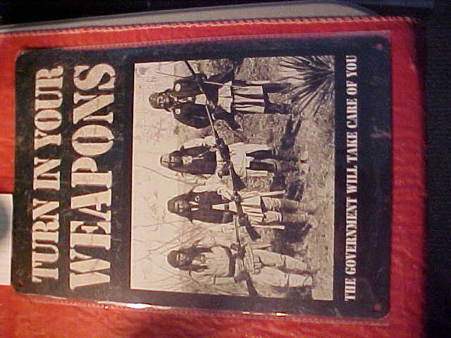# 207 - Vintage Style Turn in Your Weapons 8&quot; x 12&quot;