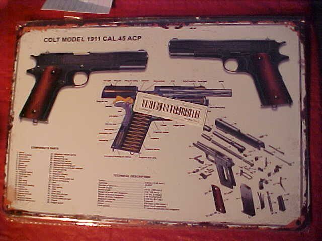 # 208 - Vintage Style Colt 45 1911 - 8 X 11