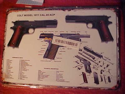 # 208 - Vintage Style Colt 45 1911 - 8 X 11