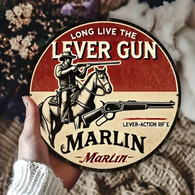 # 279 Marlin 8x8 Inch Round Aluminum Metal Wall Art 8&quot; x 8&quot;