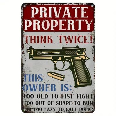 281 Private Property Warning Sign - 8x12