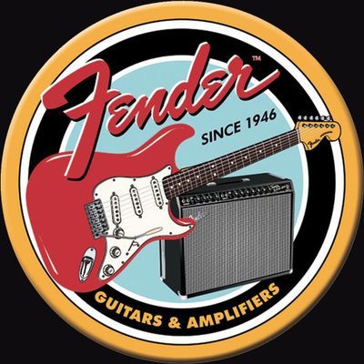 300 - Fender G&amp;A - FULLY EMBOSSED STEEL Metal Sign 11 1/2&quot; x 11 1/2&quot;