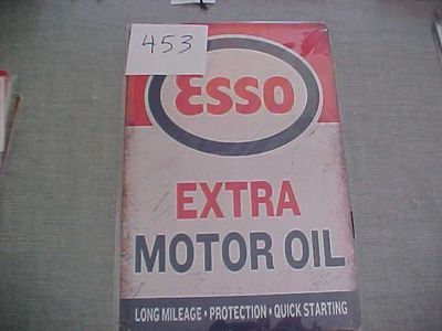 #453 - Esso Extra Motor Oils Vintage Style Metal Advertising Metal Sign 8 x 12 Inches