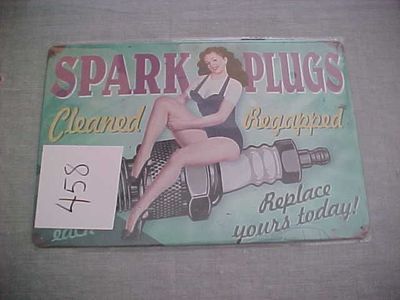 #458 - Spark Plug Vintage Style Metal Advertising Metal Sign 8 x 12 Inches