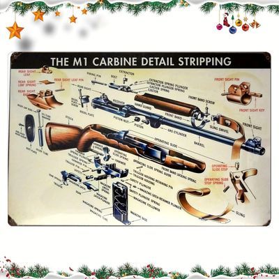 # 468 - M1 Carbine Detail Stripping Vintage Metal Tin Sign, 8 x12 inch