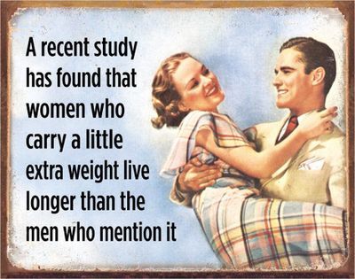 # 54 - Women Live Longer Metal Sign - 16 in x 12.5 in