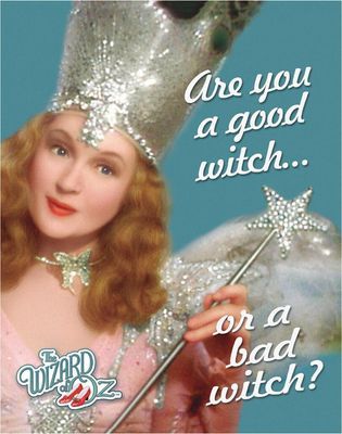 # 64 - Wizard of Oz Good or Bad Witch Metal Sign - 16 in x 12.5 in