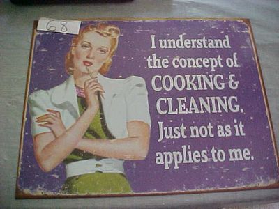 # 68 - Large Size Vintage Style &quot;Concept of Cooking&quot; Metal Sign - Size: 12.5in x 16in