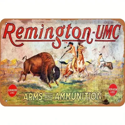 # 467 Metal Sign - Remington Arms Ammunition - Vintage Wall Decor Art, Charming Wall Art for Home, Bar, Cafe, Garage Decor, 8x12 Inch Aluminum