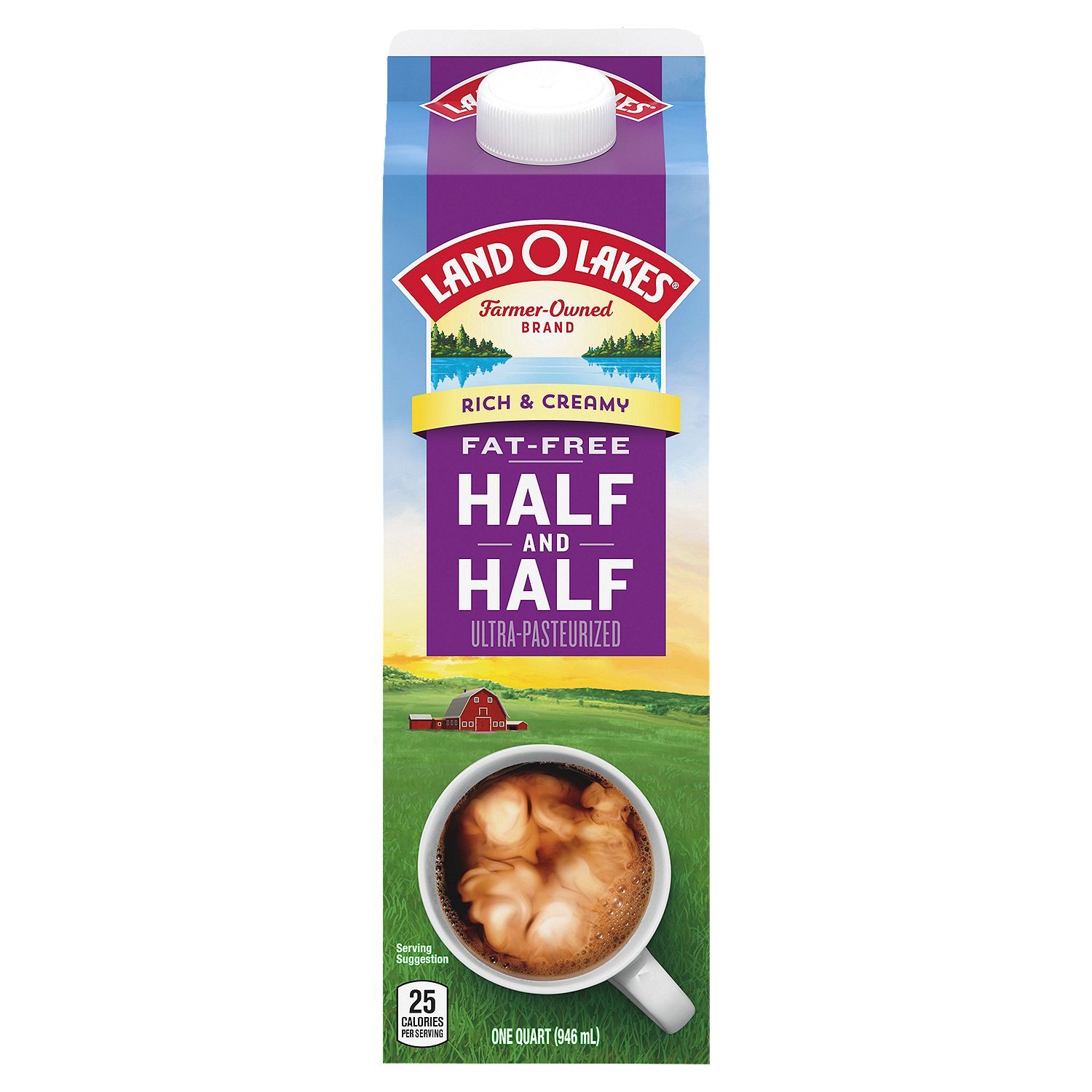 Land O Lakes Rich &amp; Creamy Fat-Free Half and Half, one quart