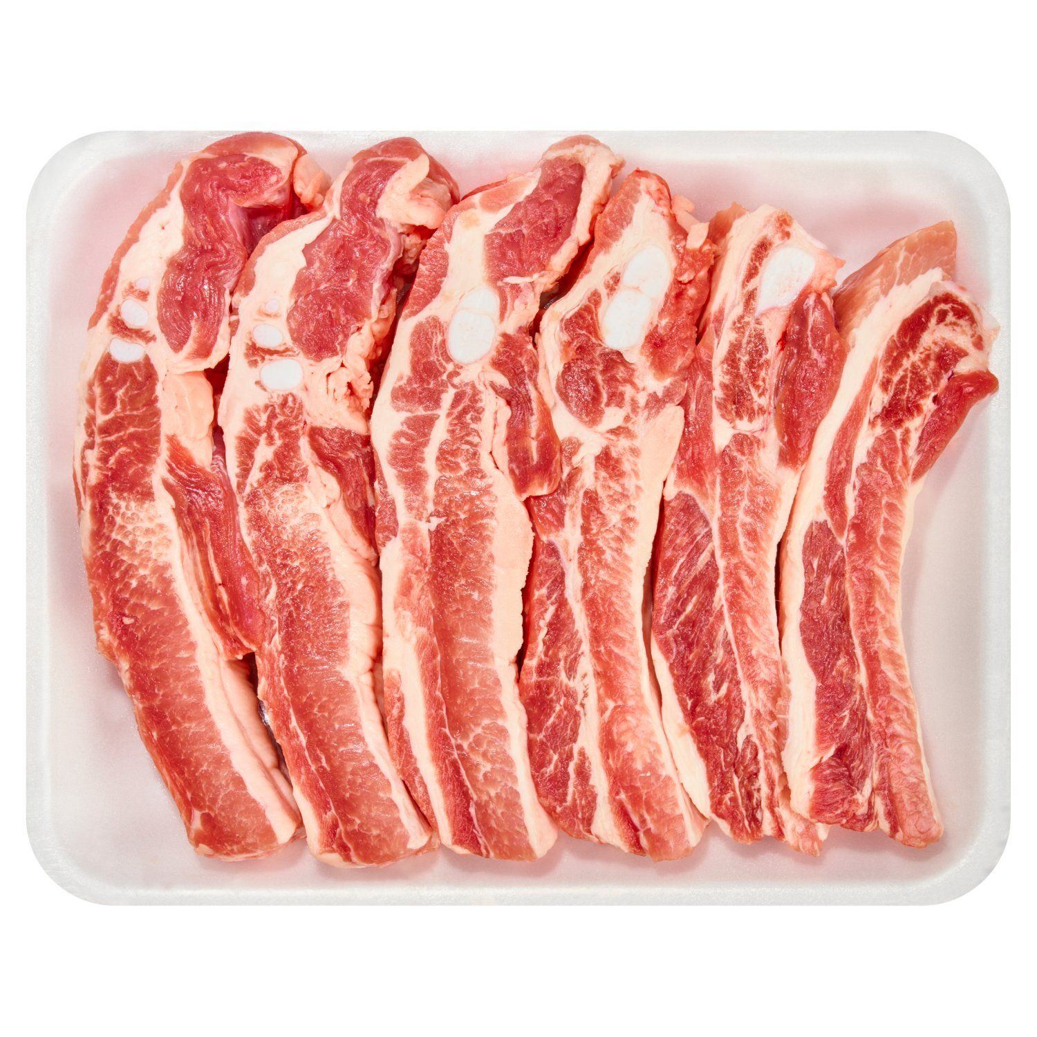 Fresh Pork Spare Ribs, Bone In, Sliced, Family Pack, Average Weight 3 lb Pack