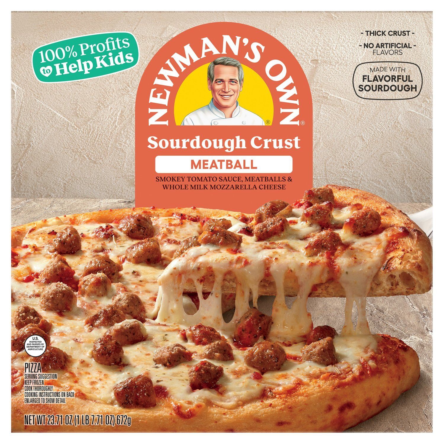 Newman&#39;s Own Sourdough Crust Meatball Pizza, 23.71 oz