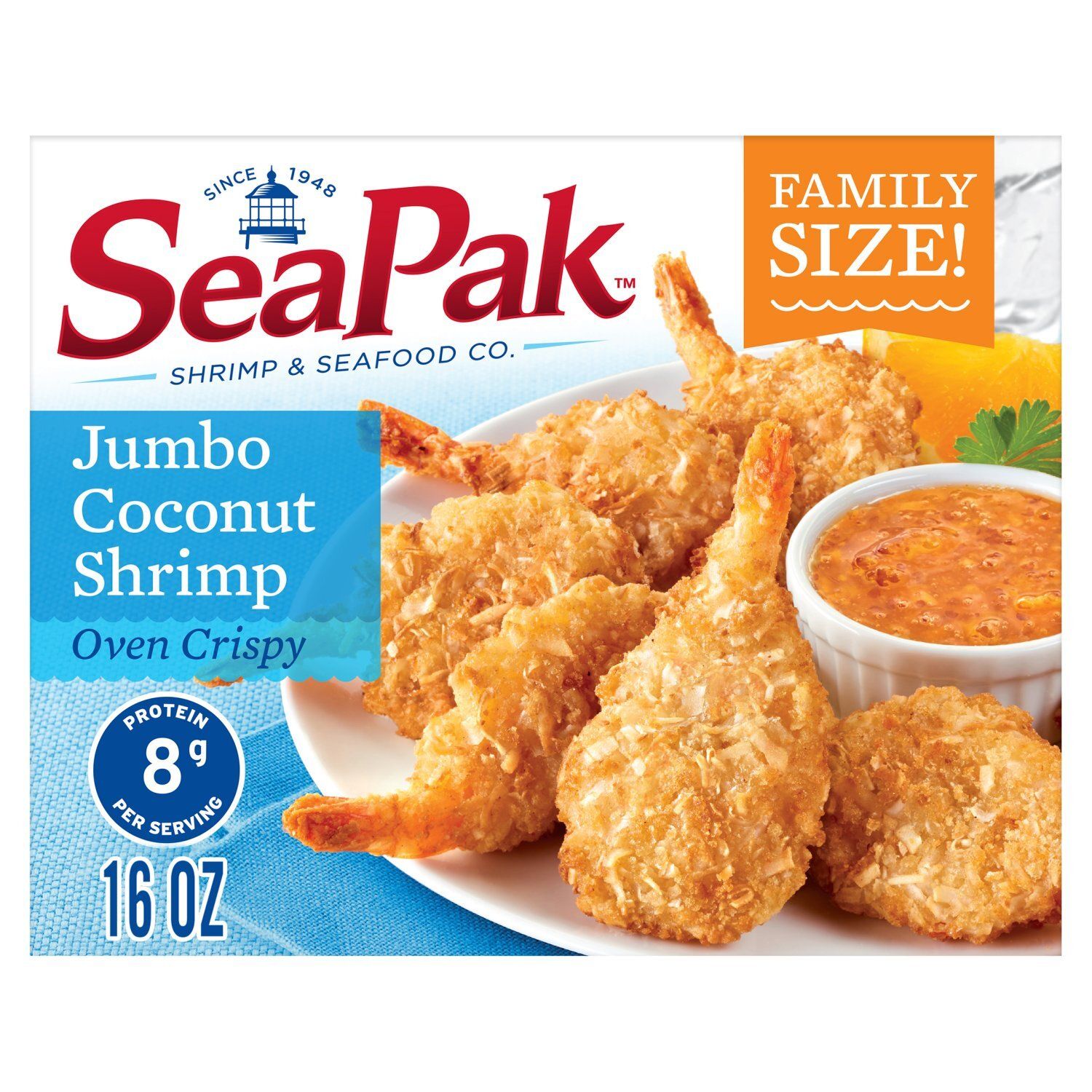 SeaPak Oven Crispy Jumbo Coconut Shrimp Family Size, 16 oz