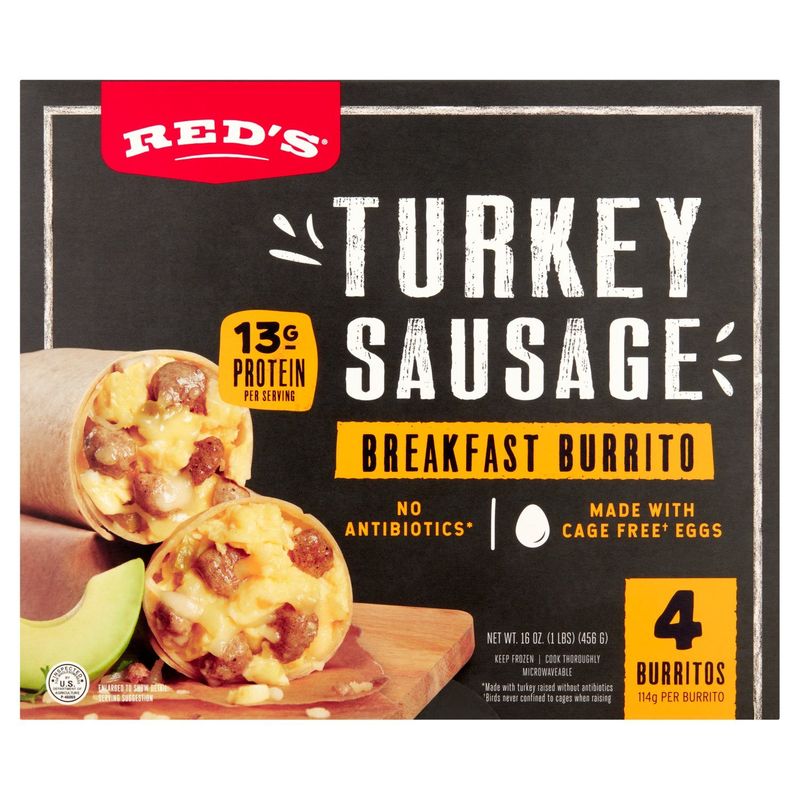 Red&#39;s Turkey Sausage Breakfast Burrito, 4 count, 16 oz
