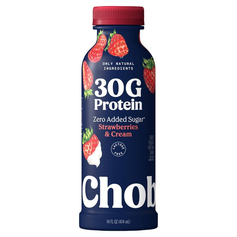Chobani Strawberries &amp; Cream Greek Yogurt Protein Drink, 14 fl oz
