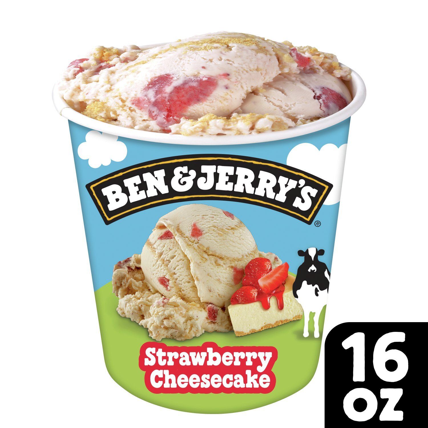 Ben &amp; Jerry&#39;s Vermont&#39;s Finest Strawberry Cheesecake Ice Cream, one pint