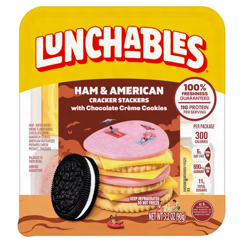 Lunchables Ham &amp; American Cracker Stackers, 3.2 oz