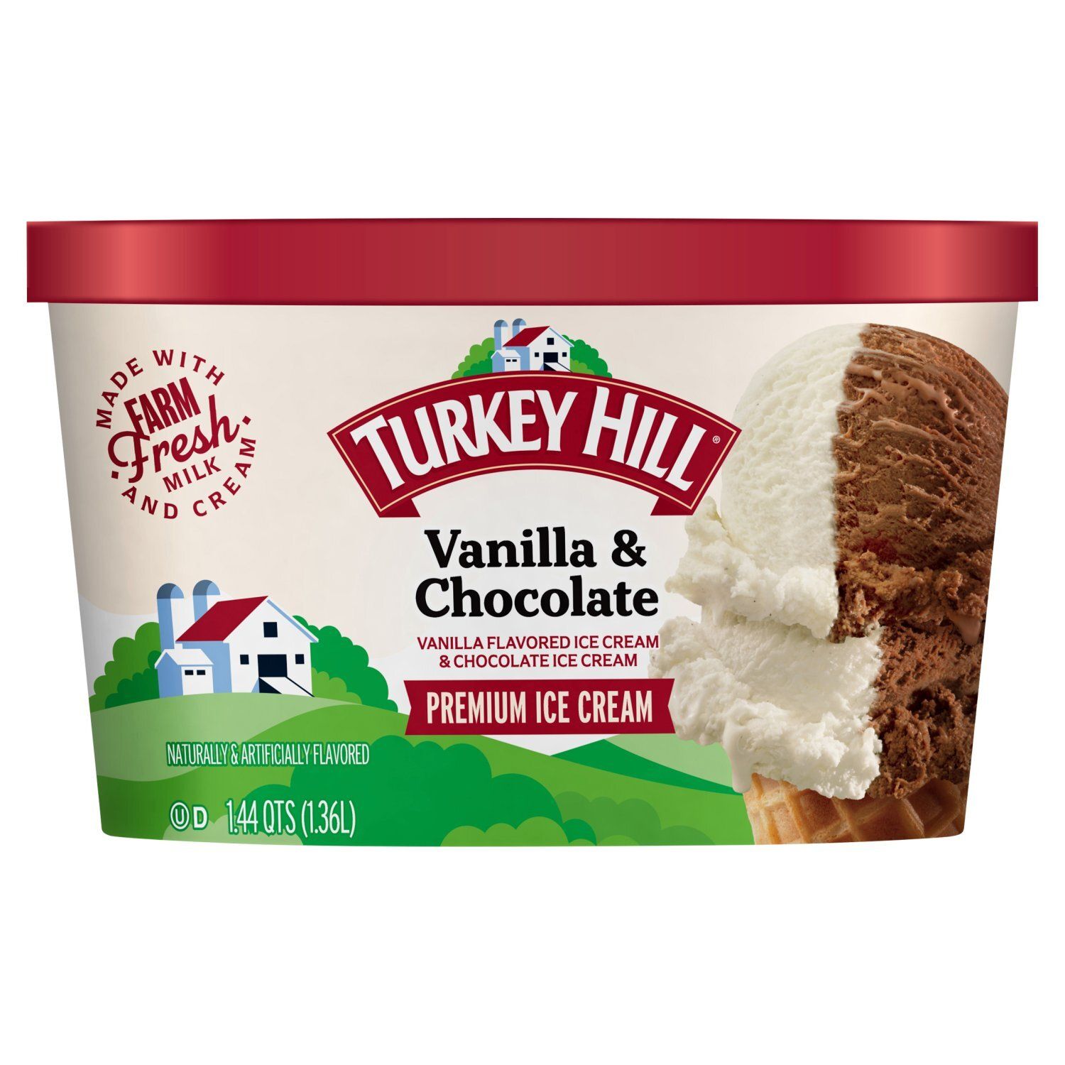 TURKEY HILL Vanilla &amp; Chocolate Premium Ice Cream, 1.44 qts