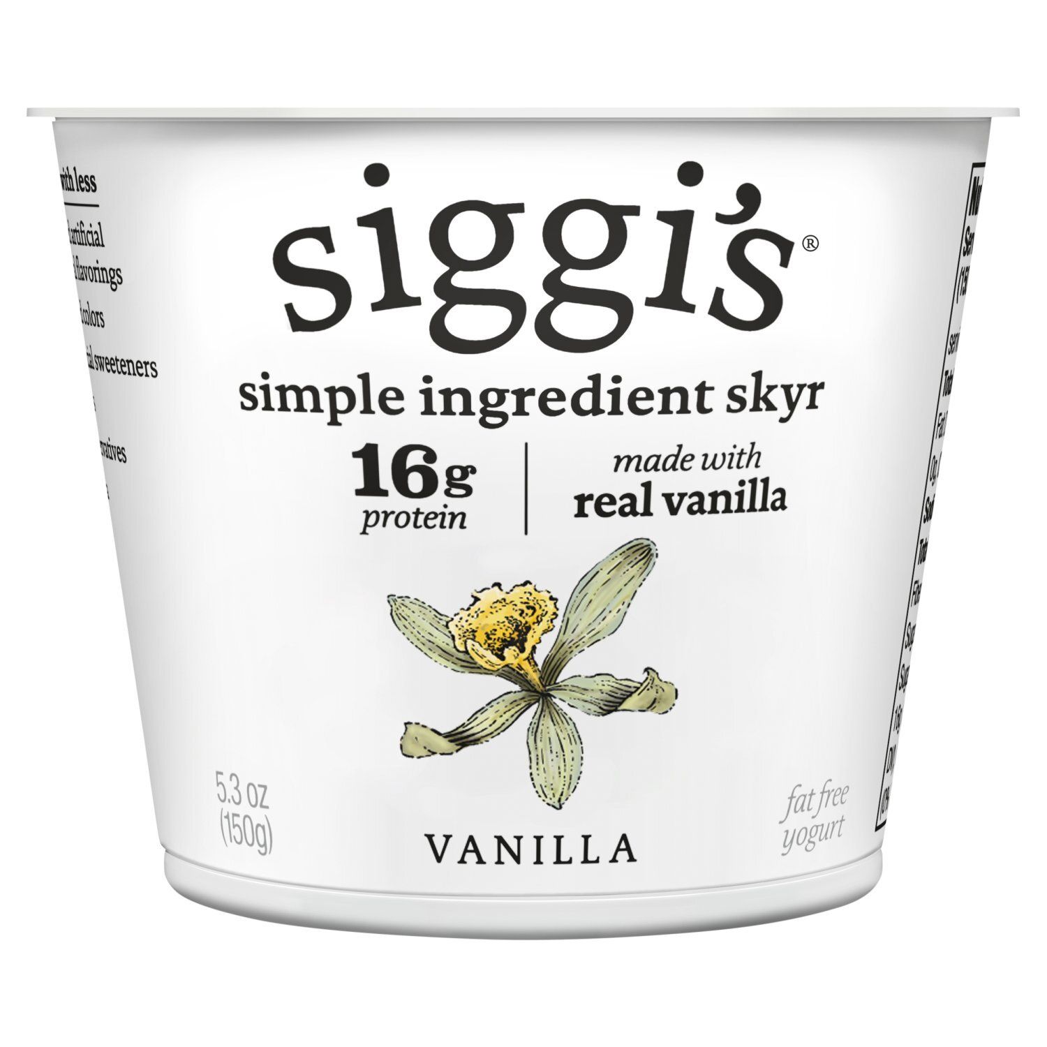 Siggi&#39;s Vanilla Fat Free Yogurt, 5.3 oz