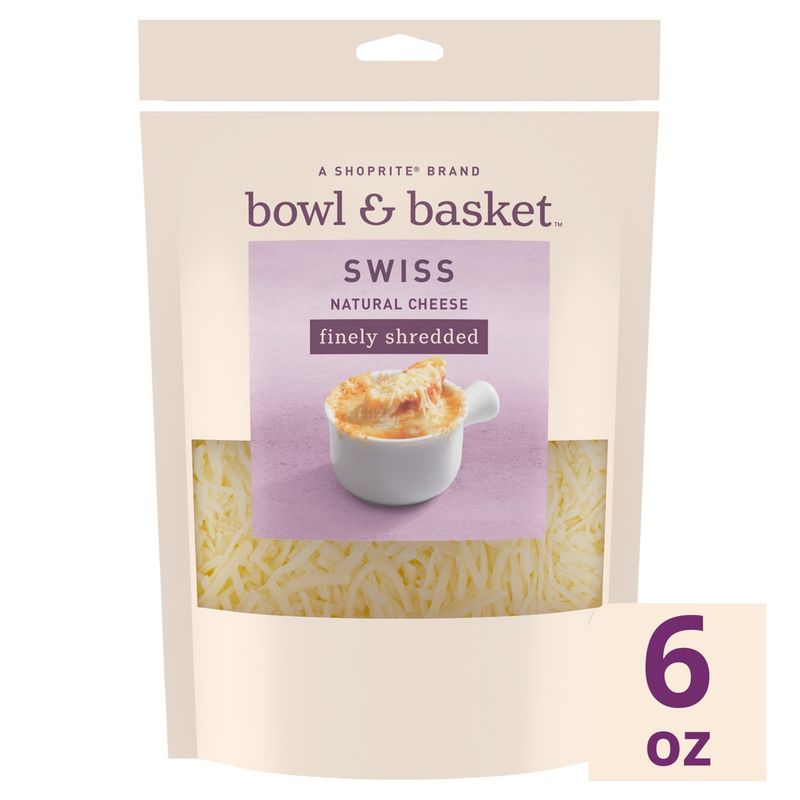 Bowl &amp; Basket Finely Shredded Swiss Natural Cheese, 6 oz