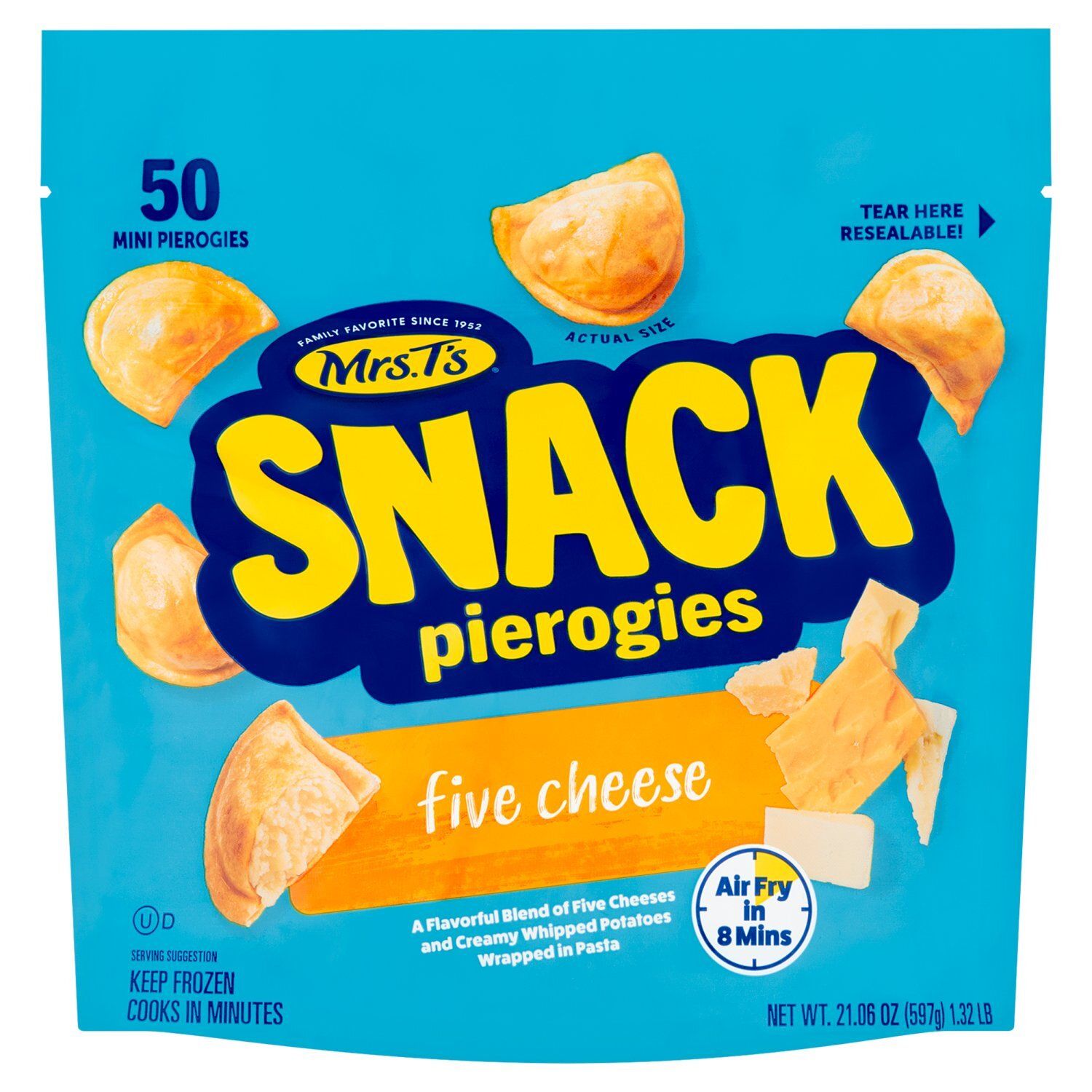Mrs.T&#39;s Five Cheese Snack Pierogies, 50 count, 21.06 oz