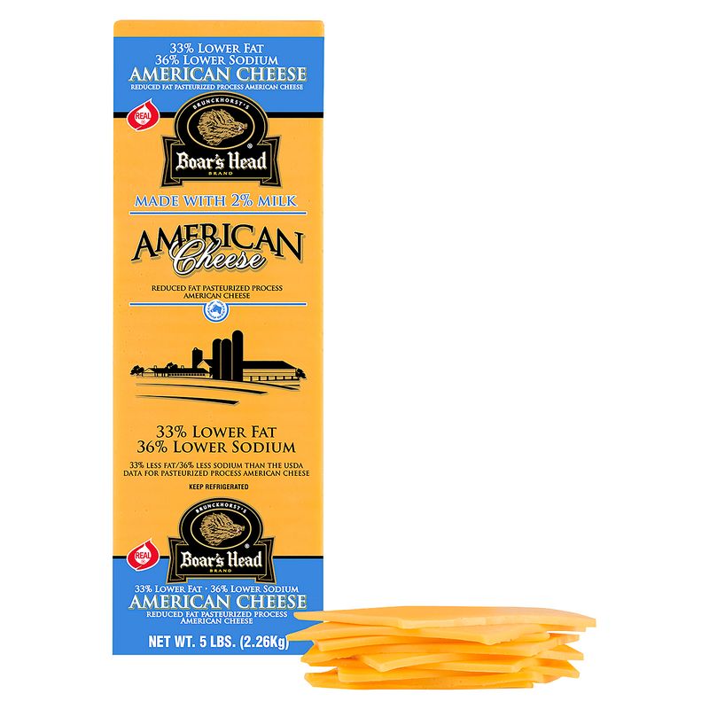 Boar&#39;s Head 33% Lower Fat &amp; 36% Lower Sodium Yellow American Cheese