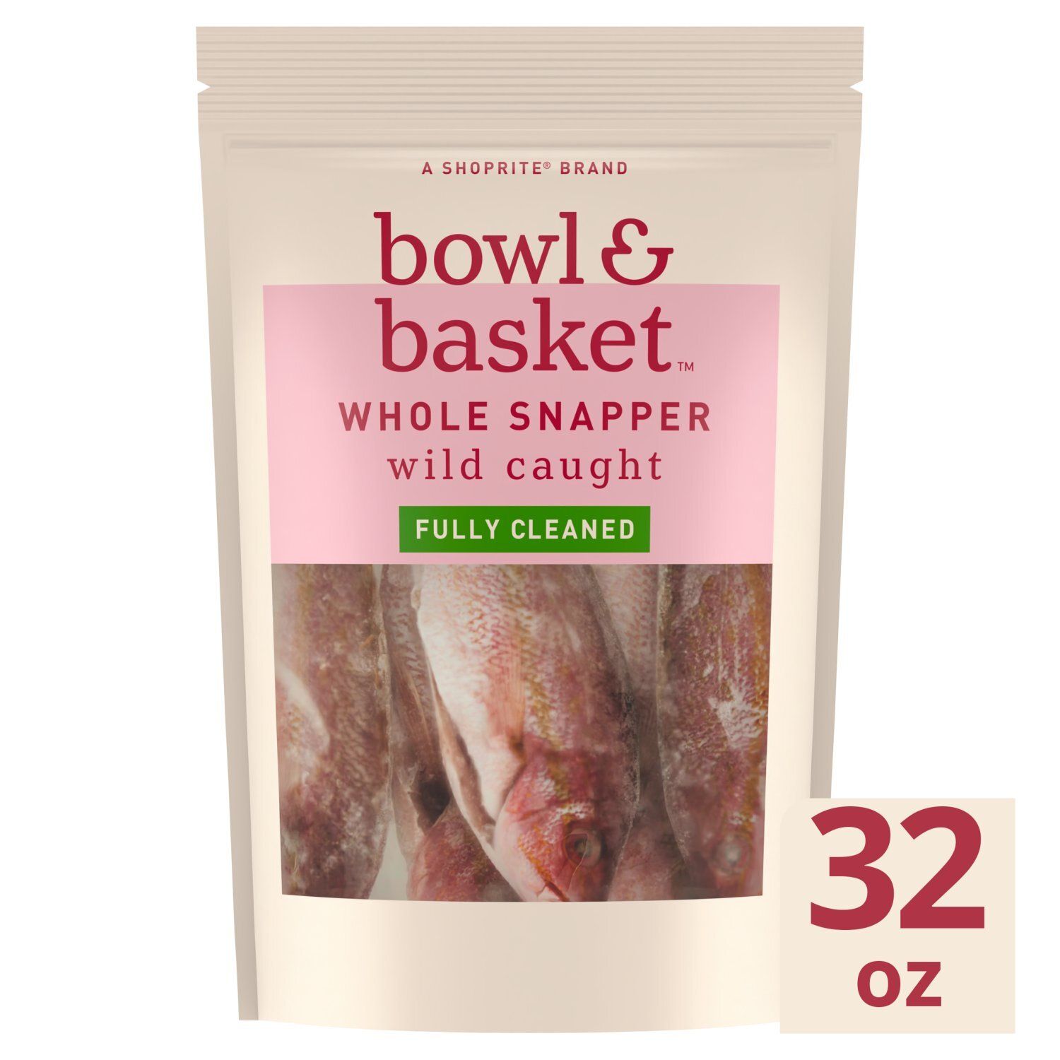 Bowl &amp; Basket Wild Caught Fully Cleaned Whole Snapper, 32 oz