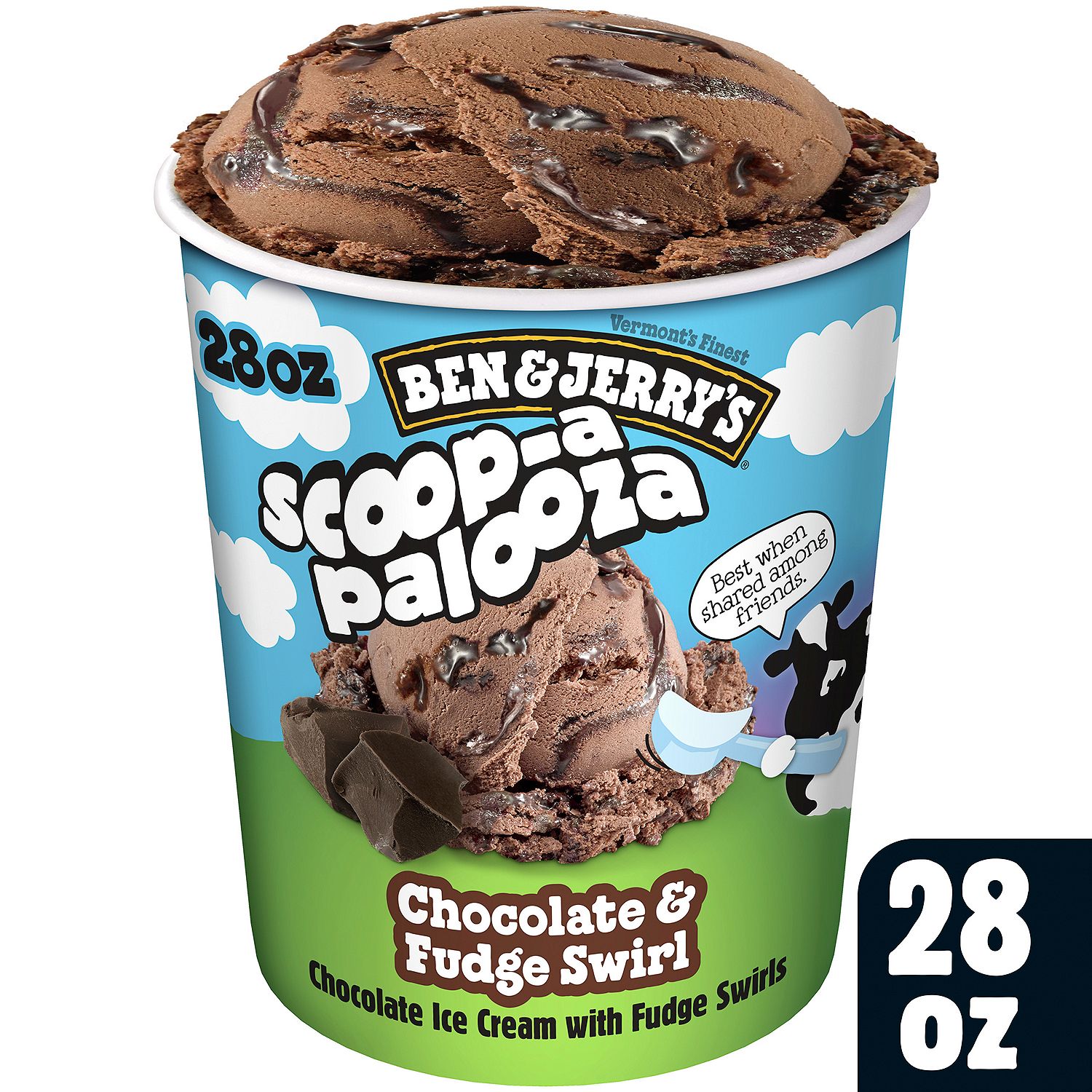 Ben &amp; Jerry&#39;s Scoop-A Palooza Chocolate &amp; Fudge Swirl Ice Cream, 28 fl oz