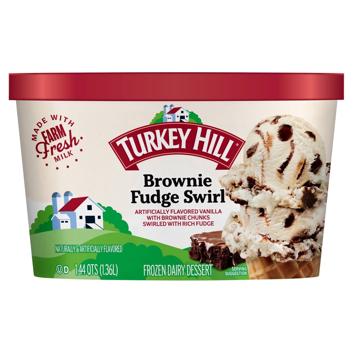 TURKEY HILL Brownie Fudge Swirl Frozen Dairy Dessert, 1.44 qt