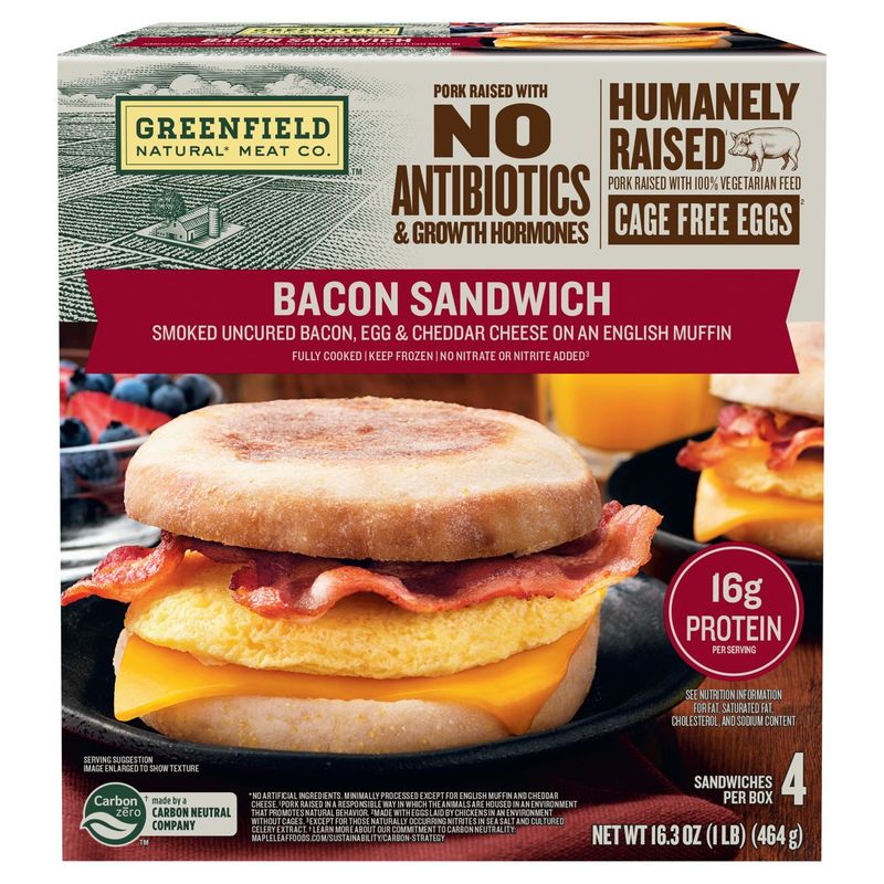 Greenfield Natural Meat Co. Bacon Sandwich, 4 count, 16.3 oz