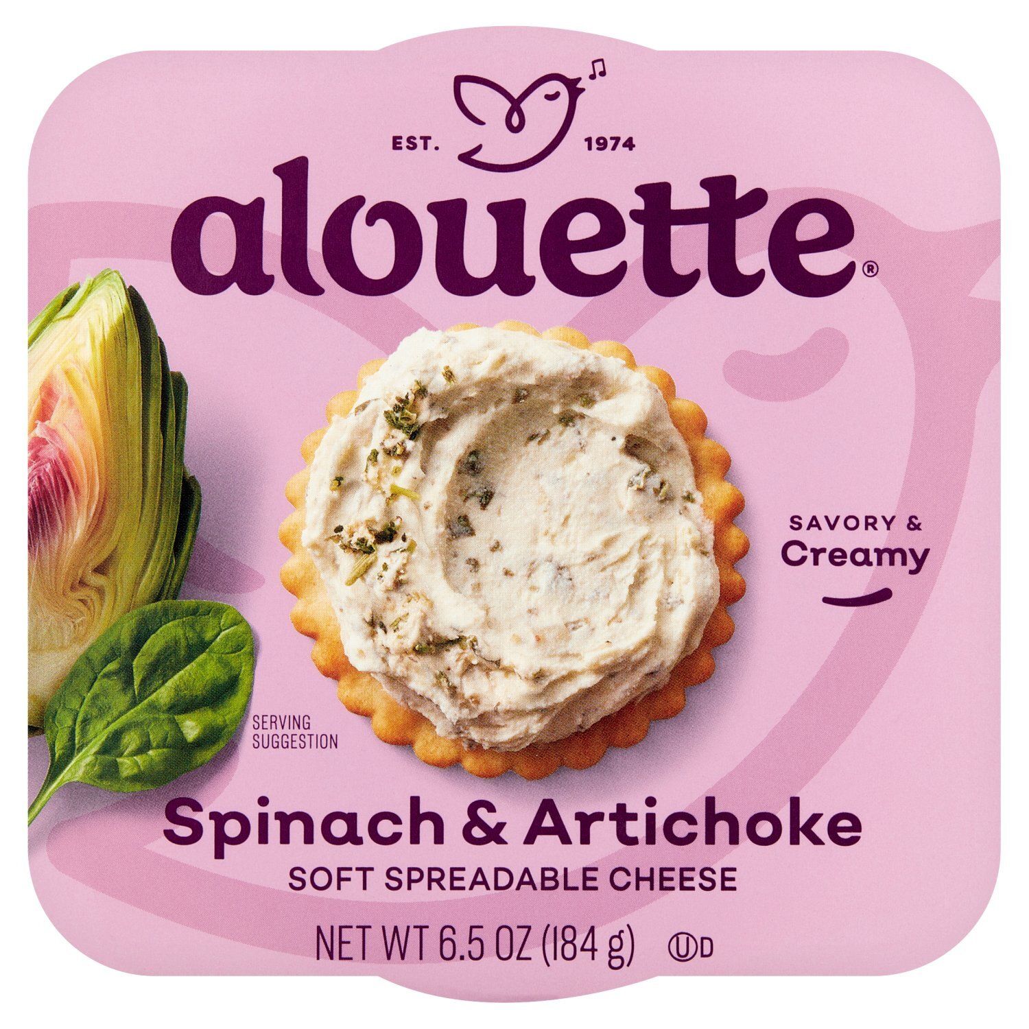 Alouette Spinach &amp; Artichoke Soft Spreadable Cheese, 6.5 oz