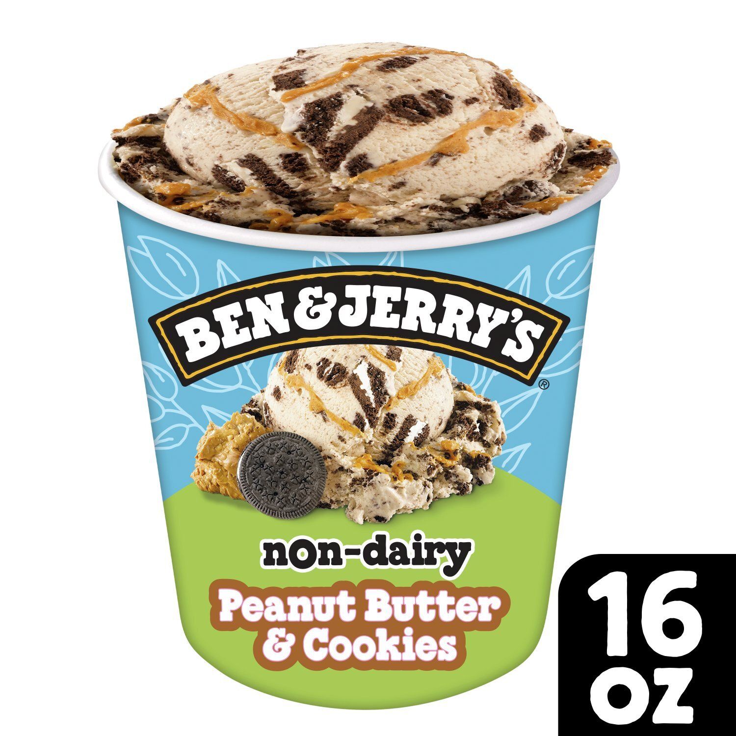Ben &amp; Jerry&#39;s Peanut Butter &amp; Cookies Vanila Non-Dairy Frozen Dessert, 1 pint