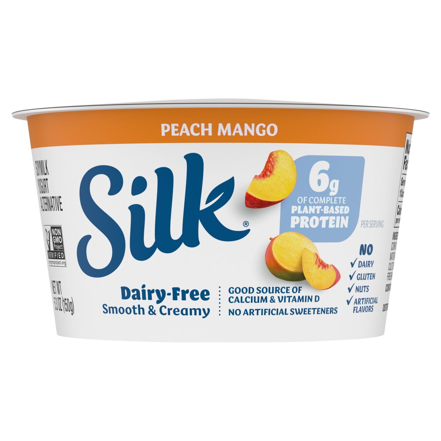 Silk Dairy-Free Smooth &amp; Creamy Peach Mango Soymilk Yogurt Alternative, 5.3 oz