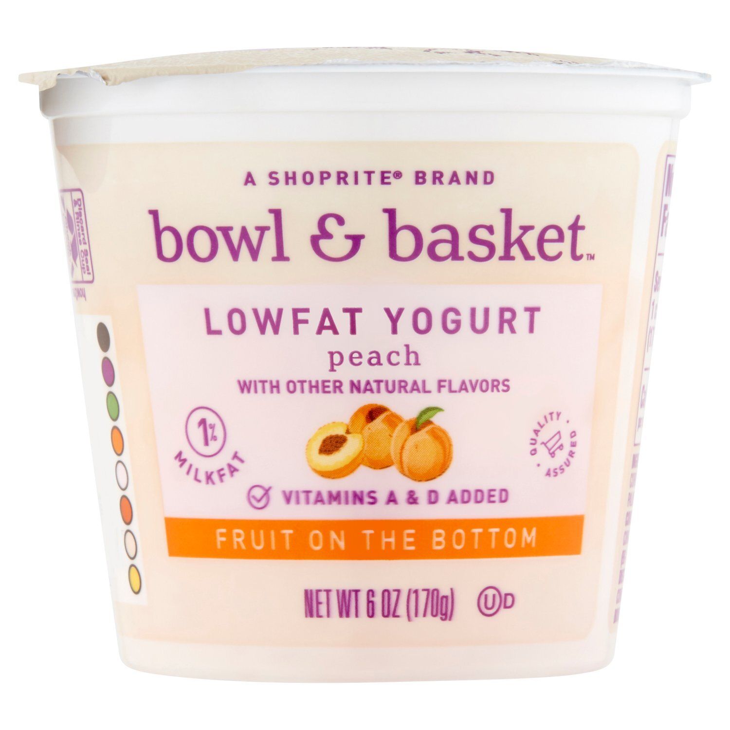 Bowl &amp; Basket Fruit on the Bottom Peach Lowfat Yogurt, 6 oz