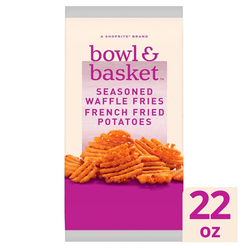 Bowl &amp; Basket Seasoned Waffle Fries French Fried Potatoes, 22 oz