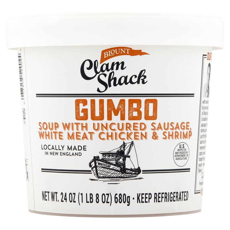 Blount Clam Shack Gumbo Soup with Uncured Sausage, White Meat Chicken &amp; Shrimp, 24 oz