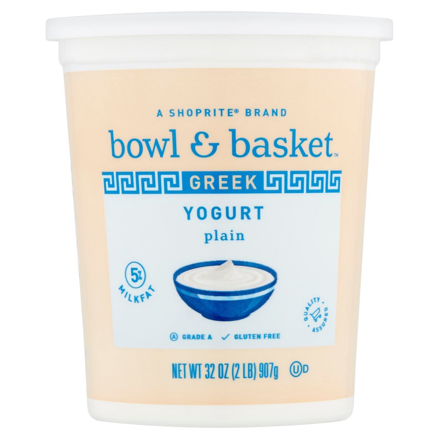 Bowl &amp; Basket Plain Greek Yogurt, 32 oz