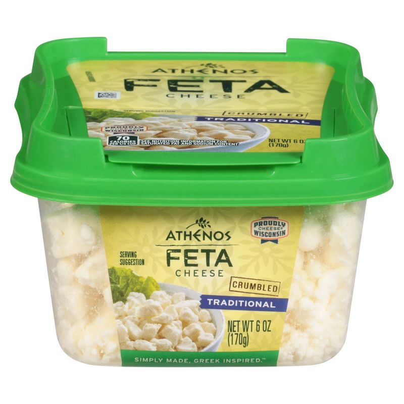 Athenos Crumbled Traditional Feta Cheese, 6 oz