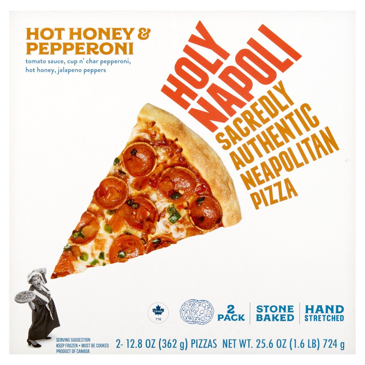 Holy Napoli Hot Honey &amp; Pepperoni Sacredly Authentic Neapolitan Pizza, 12.8 oz, 2 count