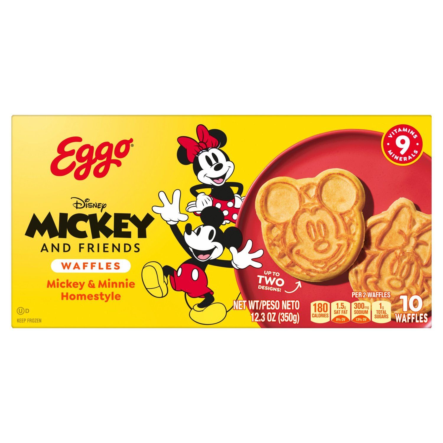 Kellogg&#39;s Eggo Disney Mickey and Friends Mickey &amp; Minnie Homestyle Waffles, 10 count, 12.3 oz
