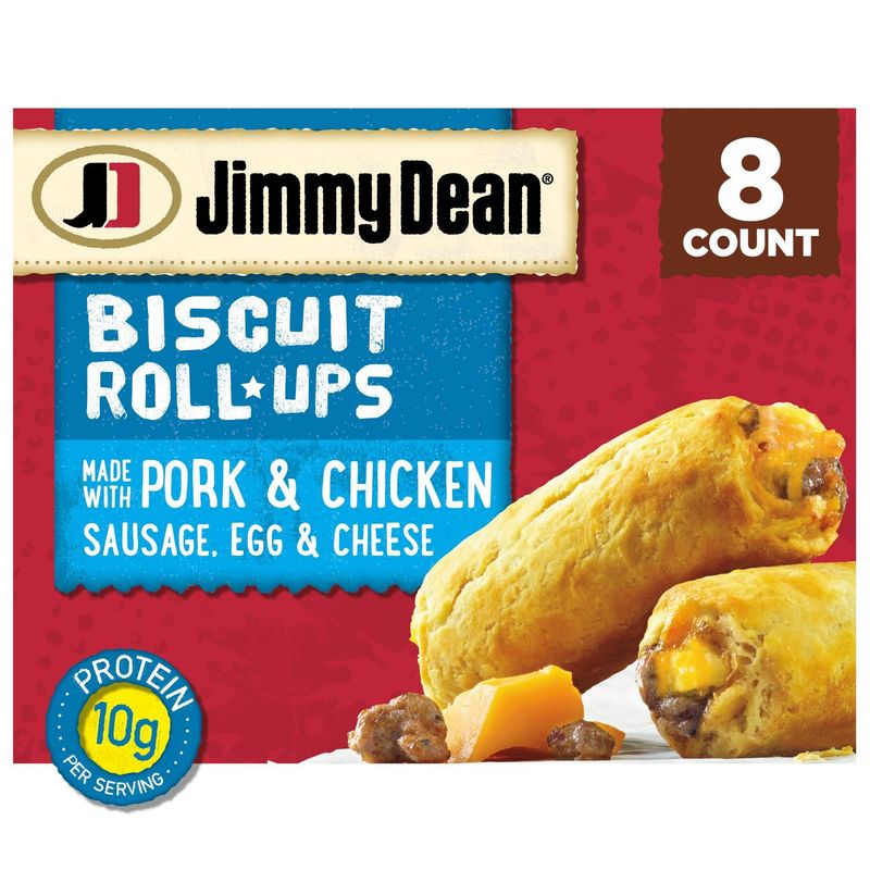 Jimmy Dean Pork &amp; Chicken Sausage, Egg &amp; Cheese Biscuit Roll-Ups, 8 count, 12.8 oz