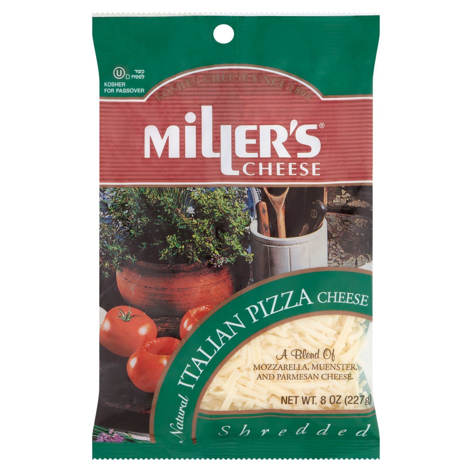 Miller&#39;s Cheese Shredded Natural Italian Pizza Cheese, 8 oz
