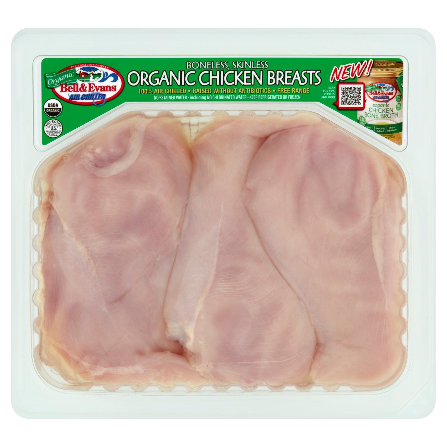 Bell &amp; Evans Boneless, Skinless Organic Chicken Breasts