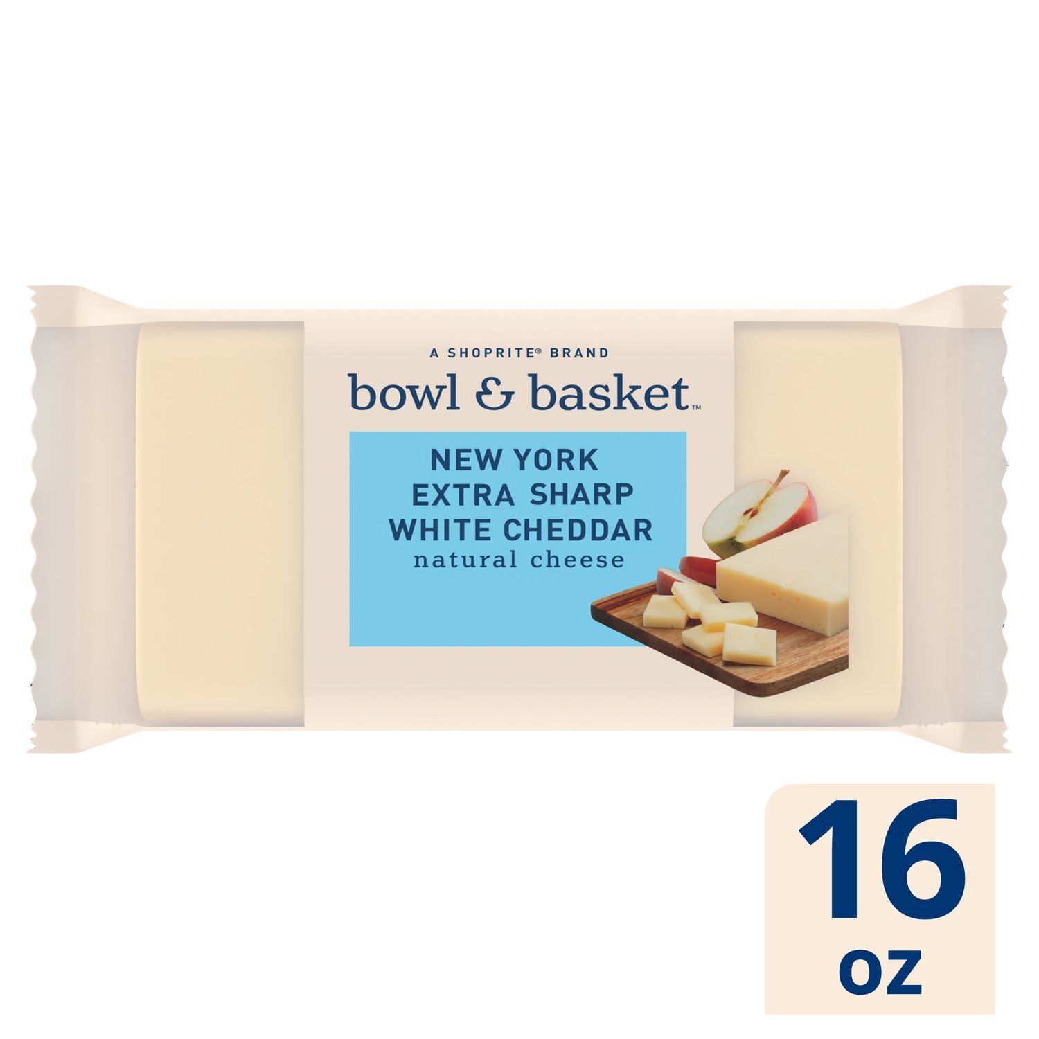 Bowl &amp; Basket New York Extra Sharp White Cheddar Natural Cheese, 16 oz